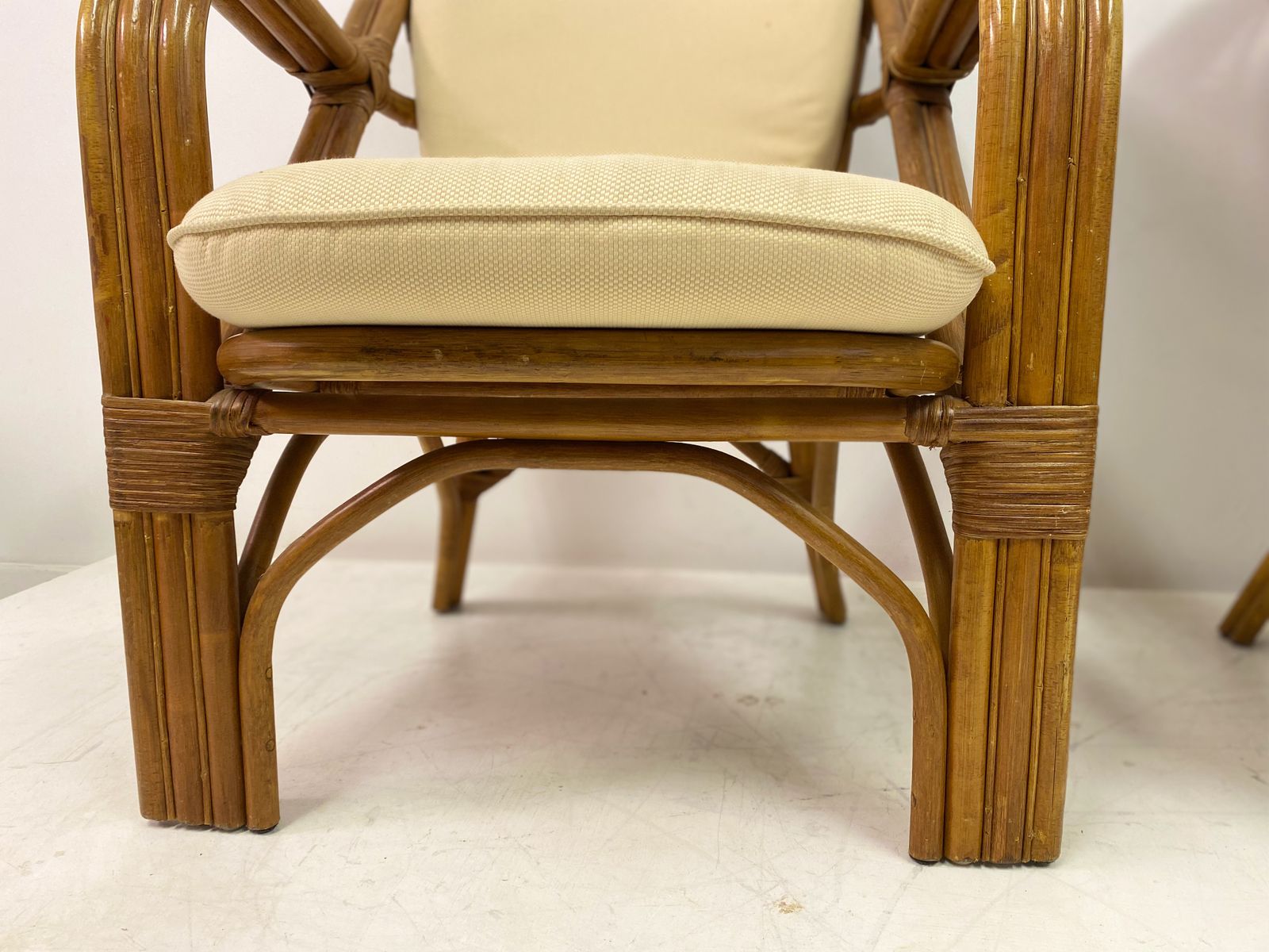 photo for sale Pair Of 1970s Italian Bamboo Armchairs