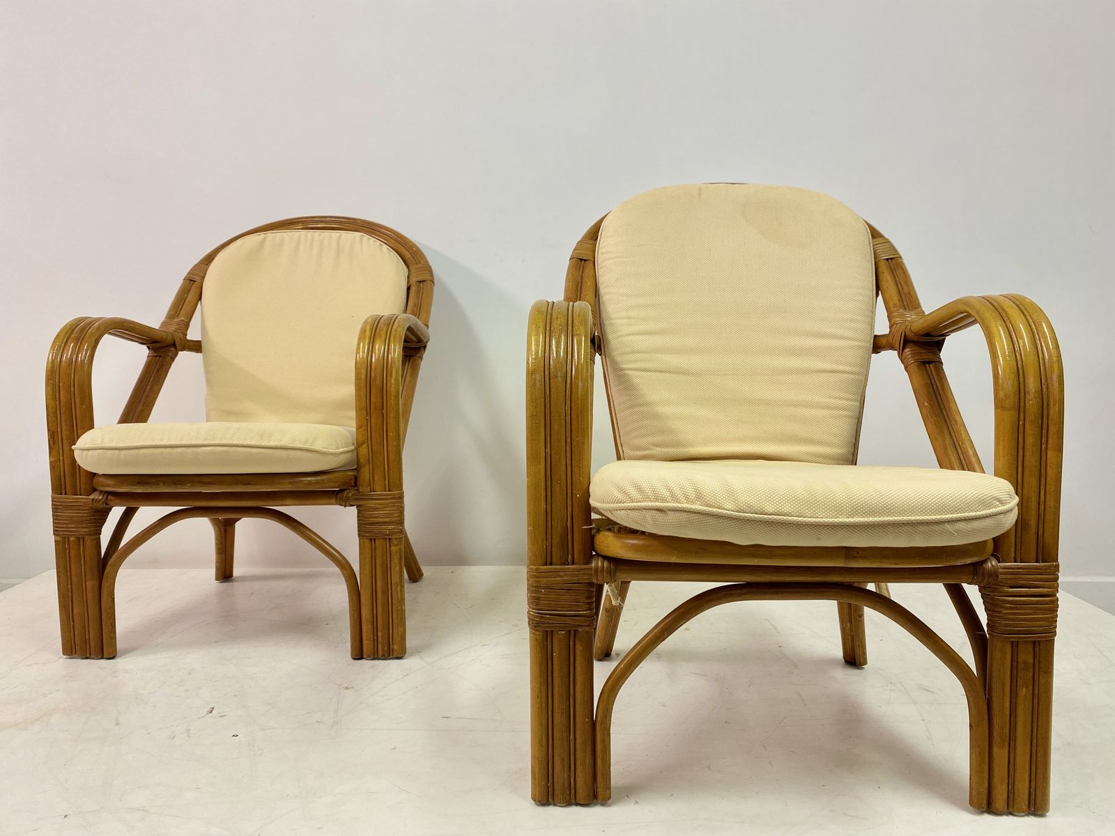 Furniture Pair Of 1970s Italian Bamboo Armchairs photo