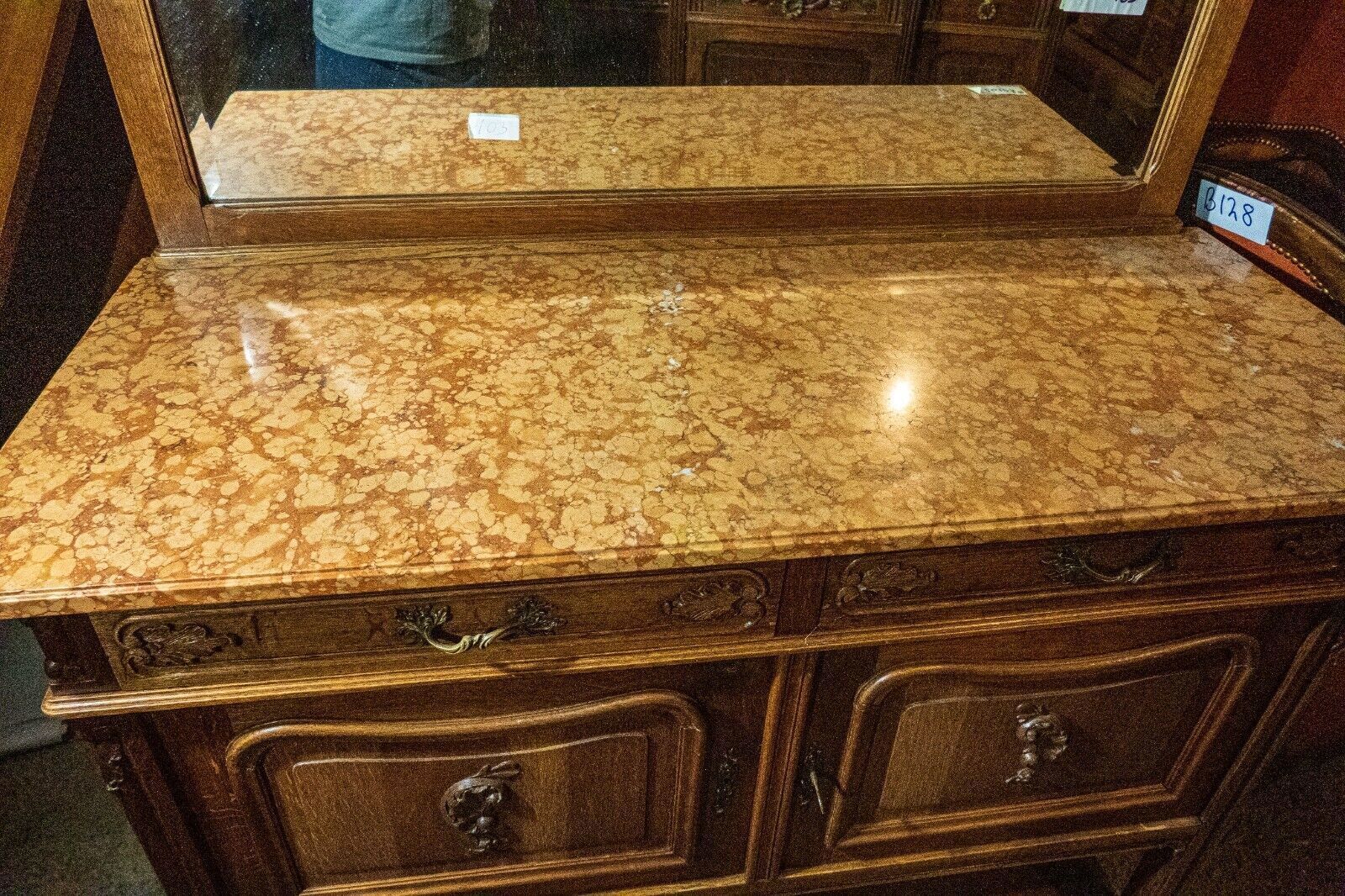 19th Century French Oak And Marble Topped Dressing Table/Washstand photo for sale