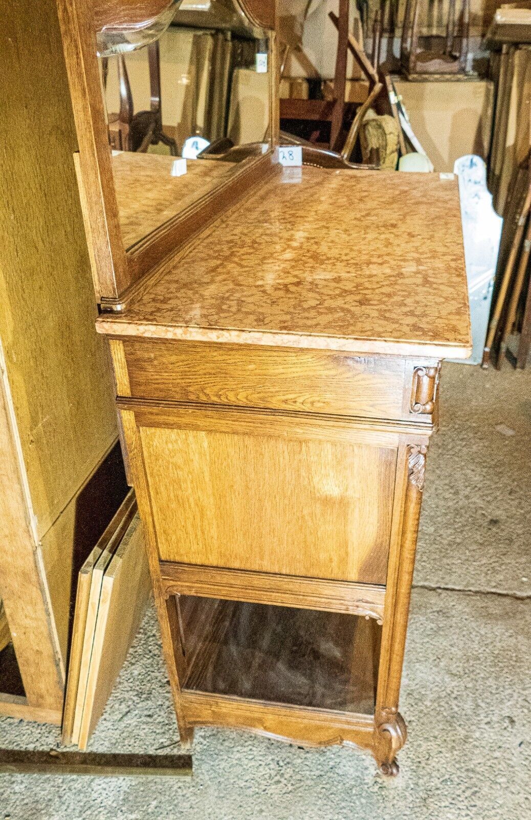 19th Century French Oak And Marble Topped Dressing Table/Washstand photo buy