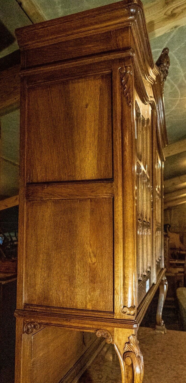 Furniture 19th Century Impressive French Oak Pink Marble Topped Buffet Sideboard! (020102) photo