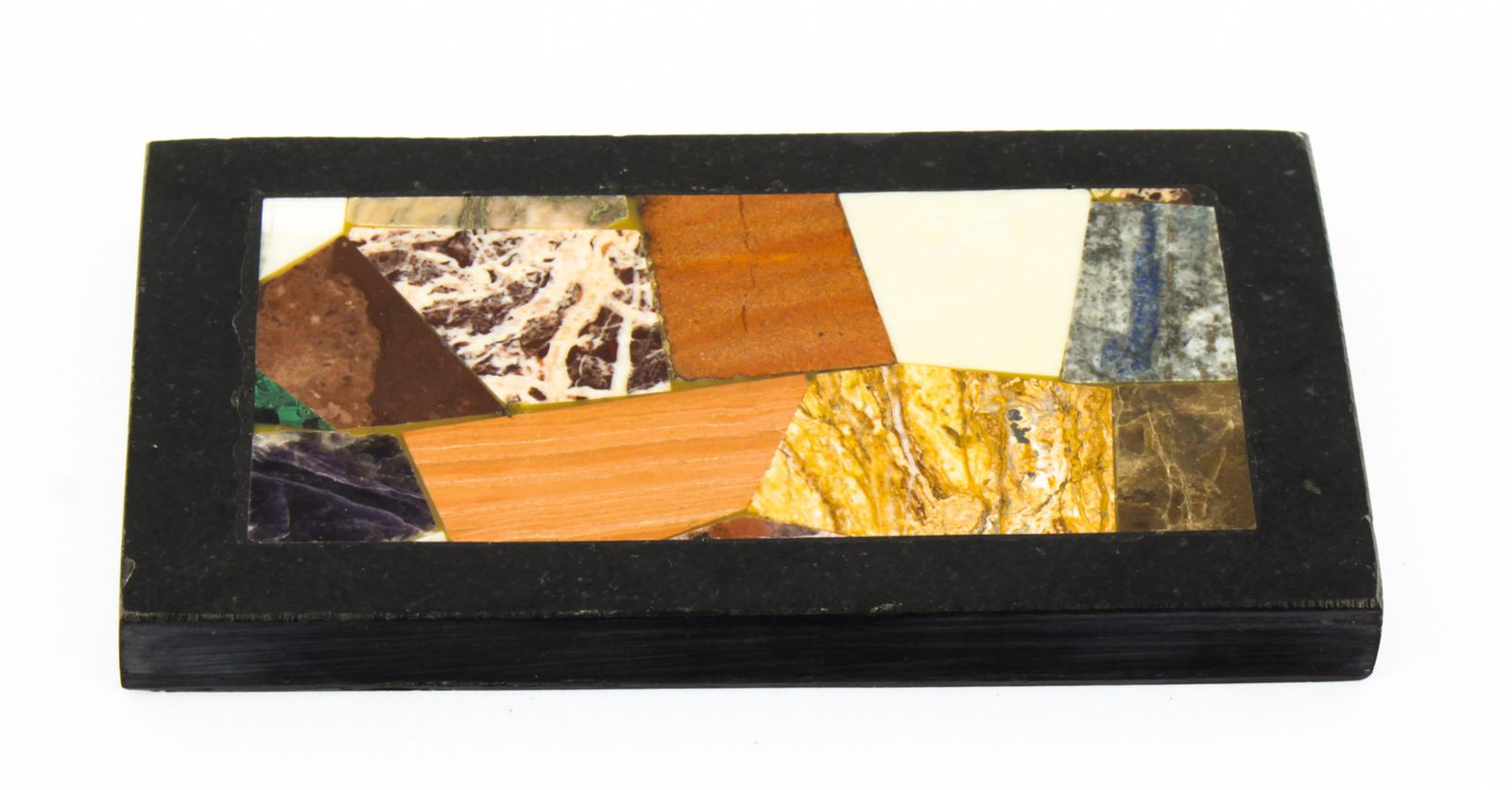 Antique Grand Tour Pietra Dura Specimen Top Paperweight 19th C photo furniture