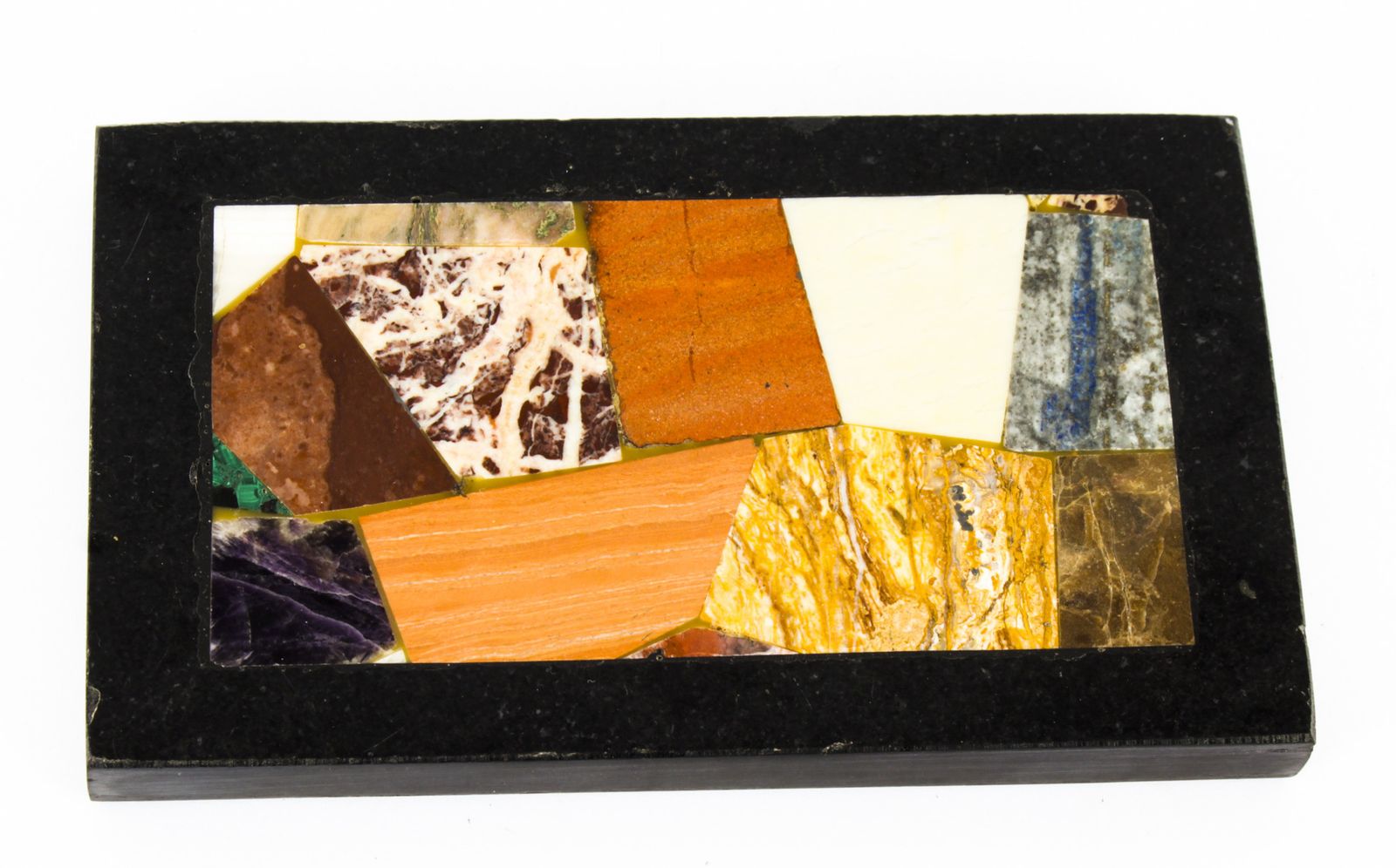 Antique Grand Tour Pietra Dura Specimen Top Paperweight 19th C photo for sale