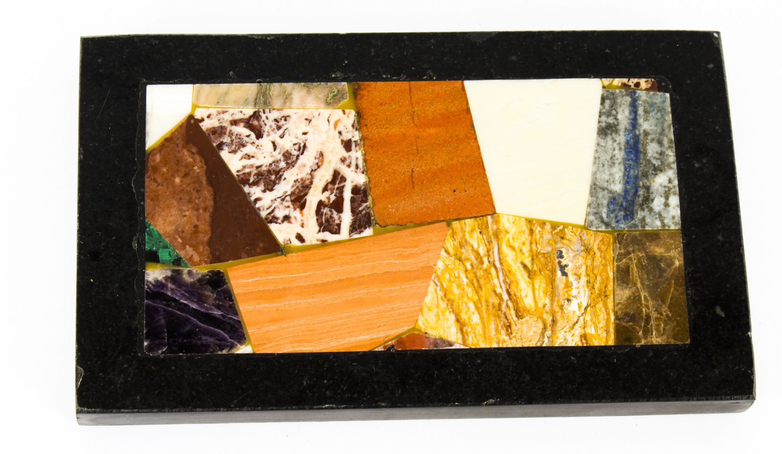 Antique Grand Tour Pietra Dura Specimen Top Paperweight 19th C photo 375.0