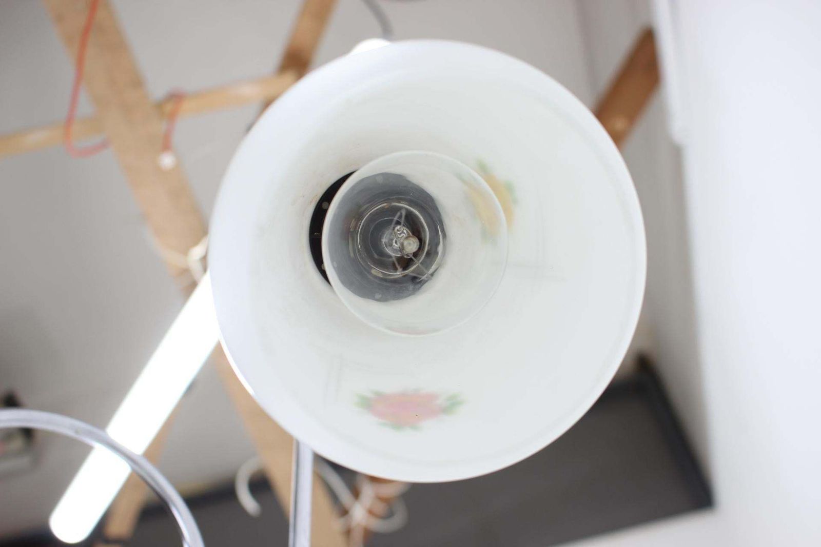 photo vinterior 1960s Floor Lamp With Glass Shades ,Czechoslovakia