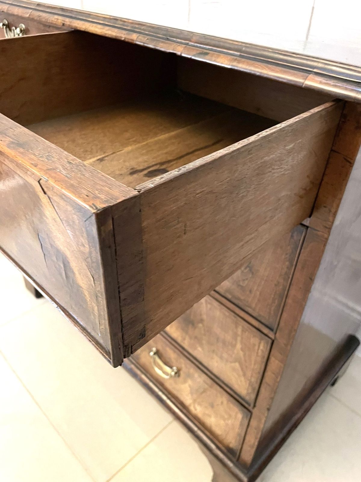 Outstanding Original Antique Quality Figured Walnut Chest Of Drawers photo buy