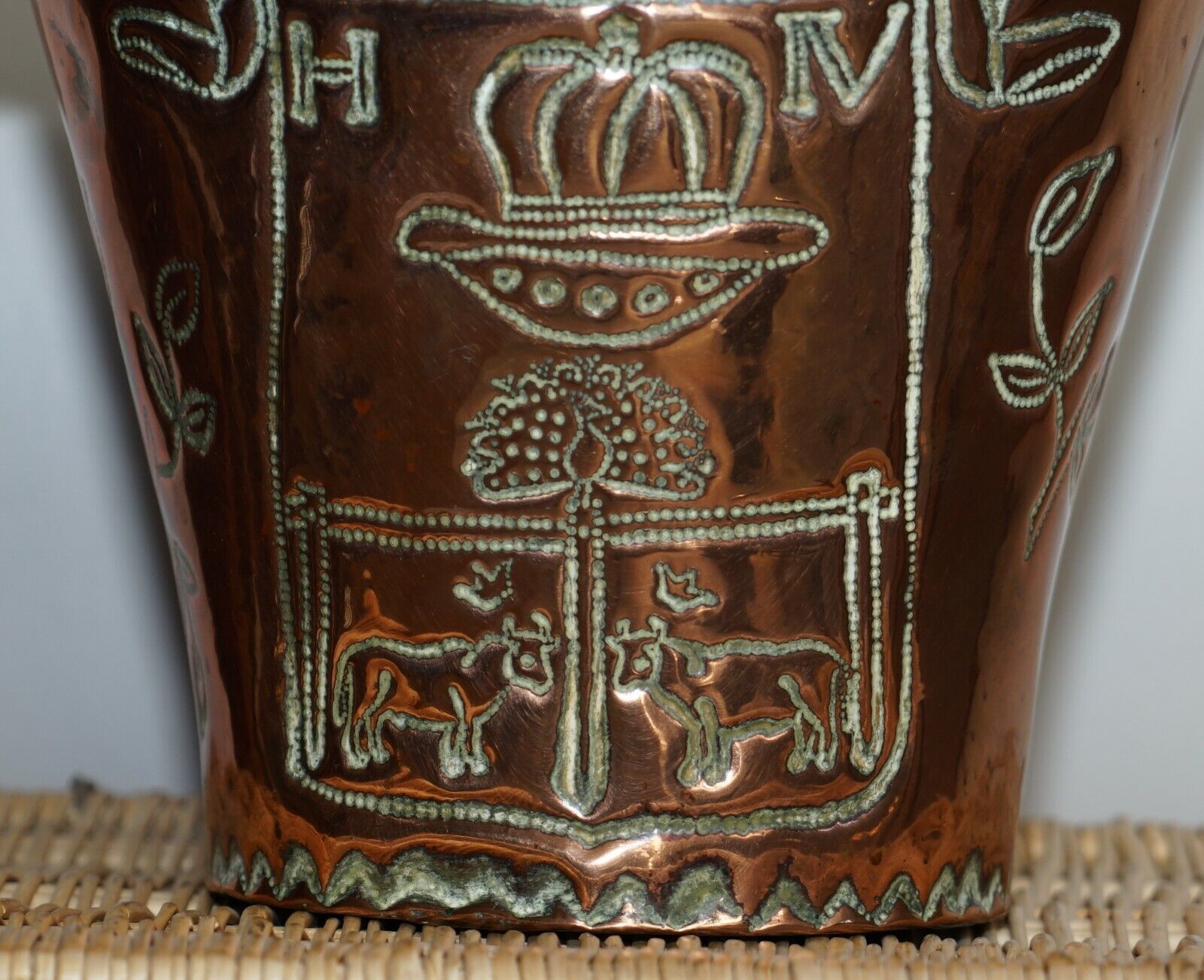 King Henry IV Coat Of Arms Armorial Crest French Copper Ice Campaign Bucket photo vinterior