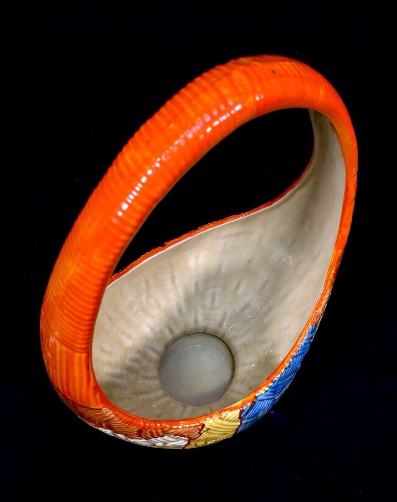 Clarice Cliff Gaiety Basket In Blue Autumn / Art Deco Pottery / Antique / C1931 photo buy