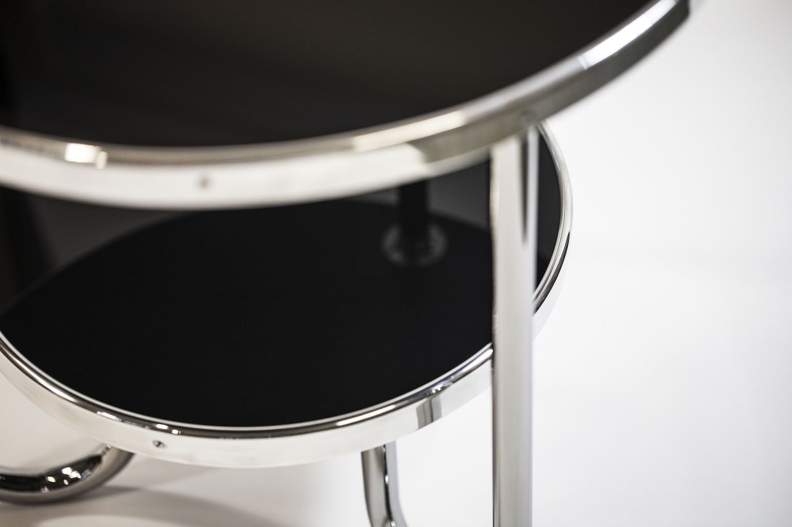 Small Chrome Black Bauhaus Table, Made In 1970s In Czechia, Kovona, Restored photo buy