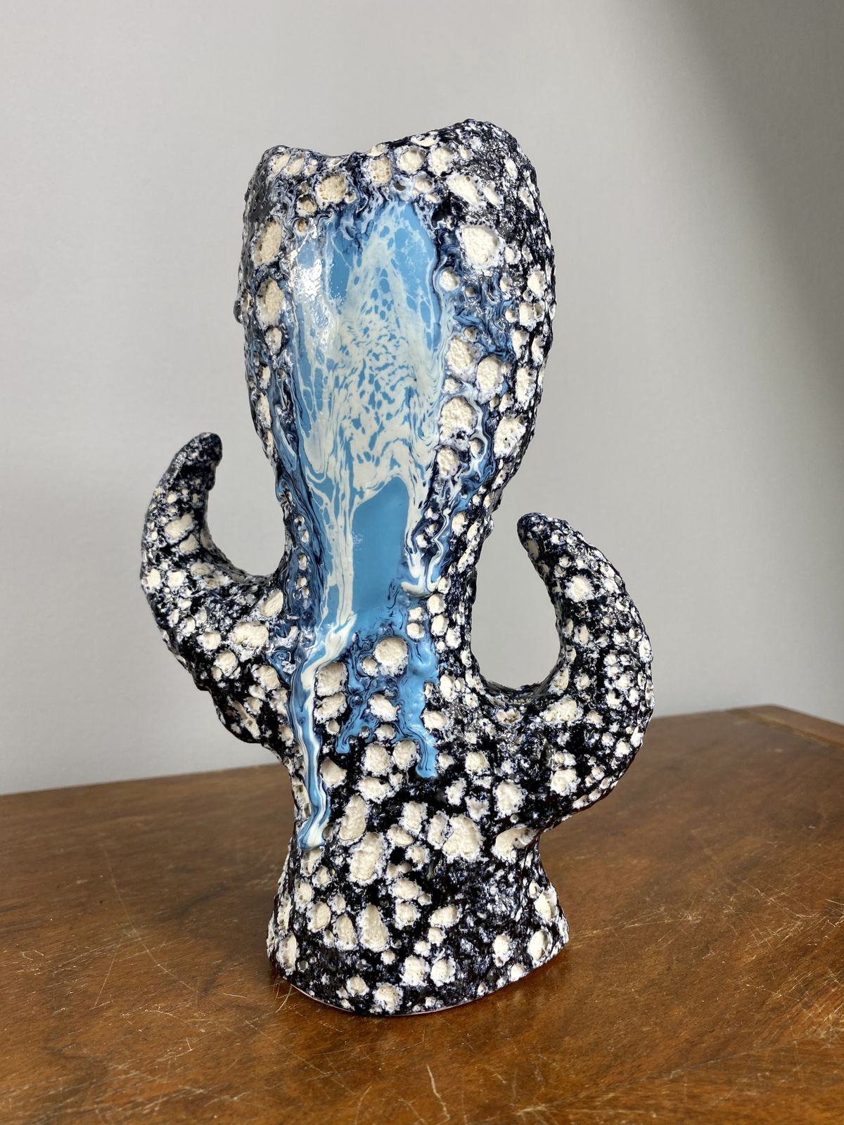 A Rare Vallauris Fat Lava Vase, France Circa 1950. photo Home Decor