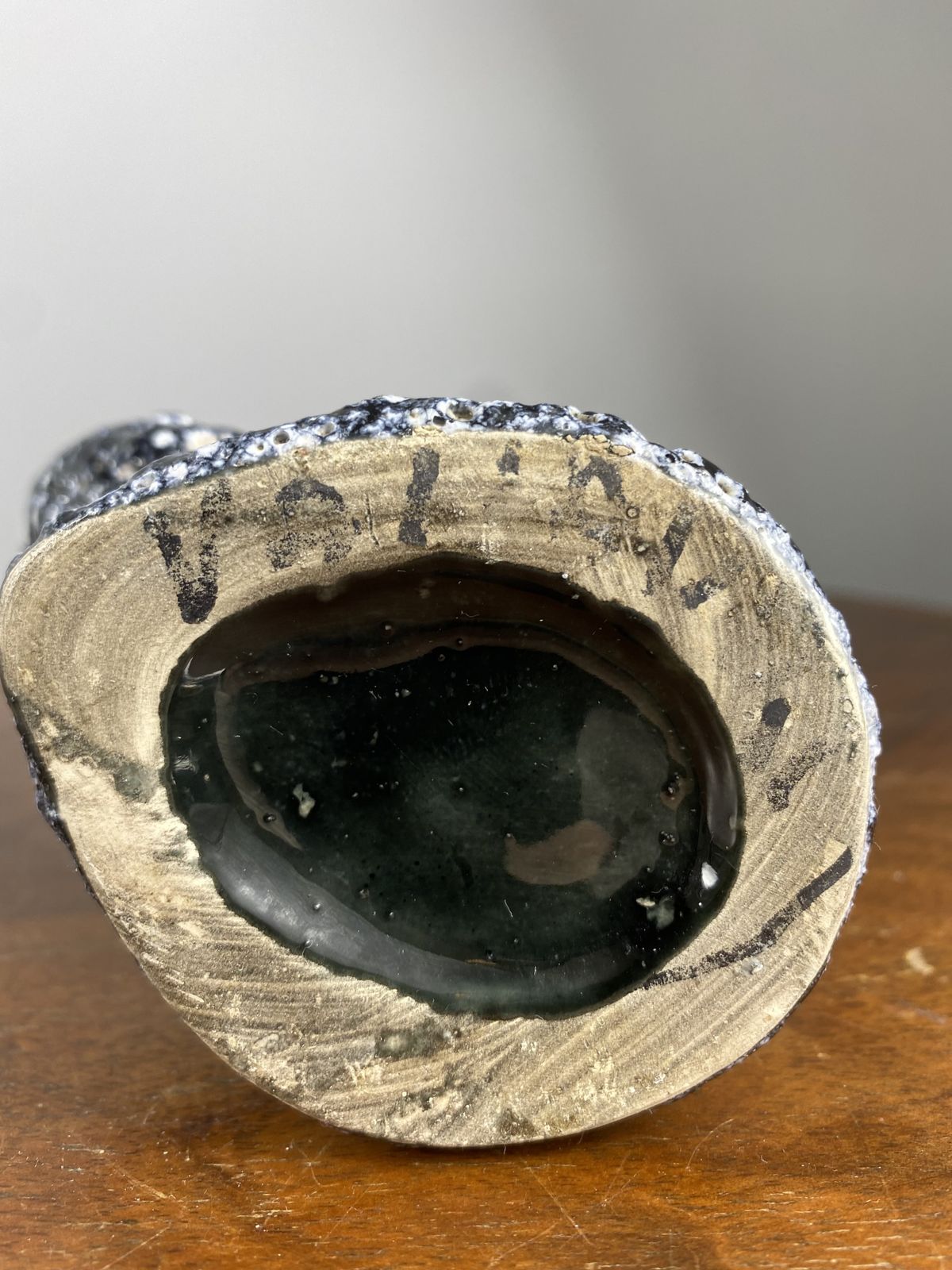 photo furniture A Rare Vallauris Fat Lava Vase, France Circa 1950.