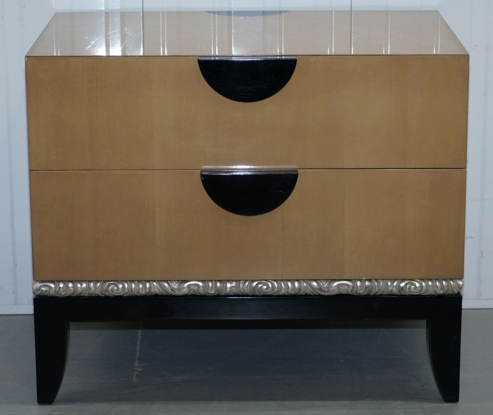 photo for sale Pair Of Rrp J Robert Scott Cloud Chests Of Drawers 14ct Gold Leaf Glaze