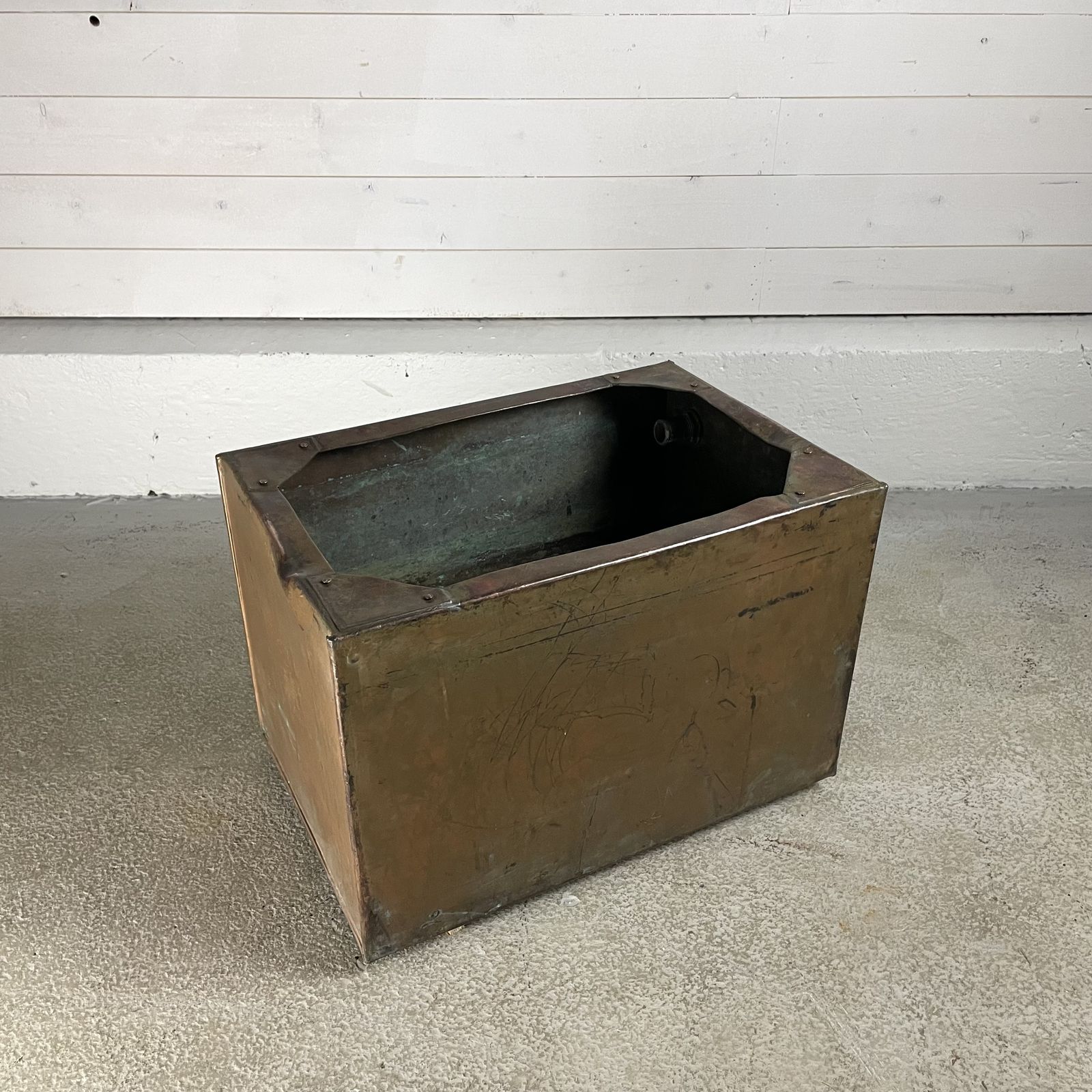 Reclaimed Copper Tank Planter With Drainage Holes photo furniture