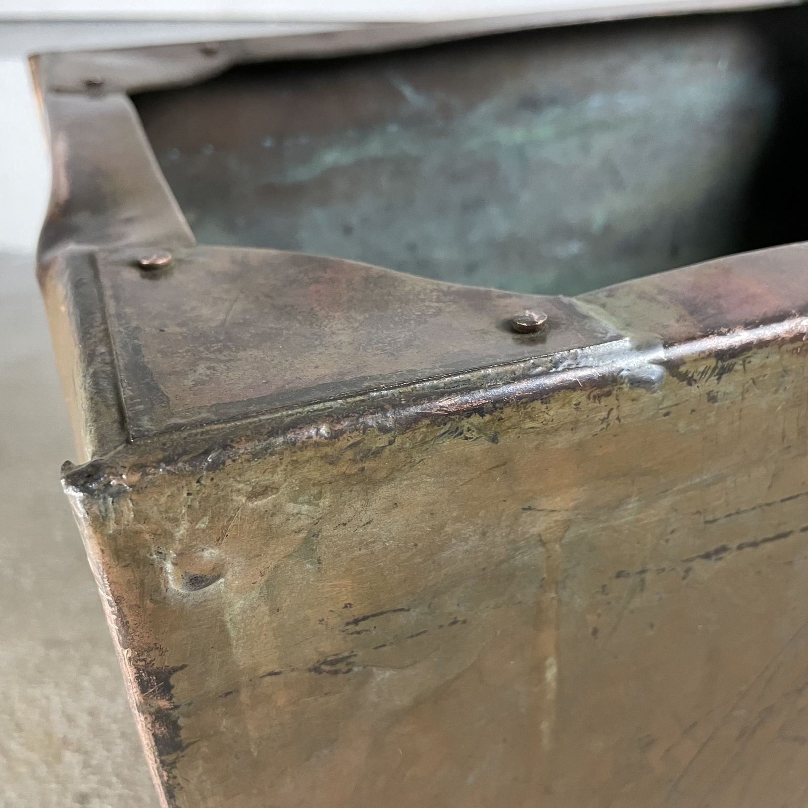 Reclaimed Copper Tank Planter With Drainage Holes photo for sale