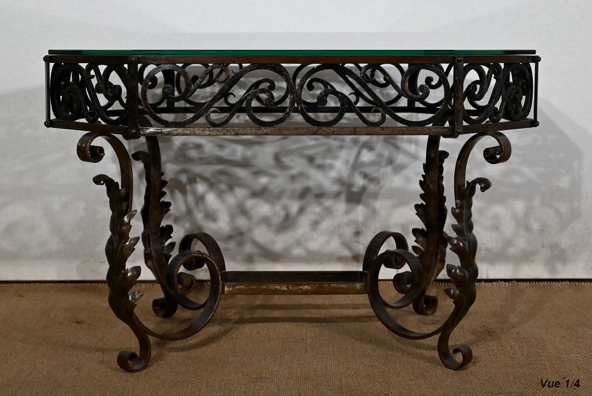 Wrought Iron Coffee Table – 1930 photo vintage