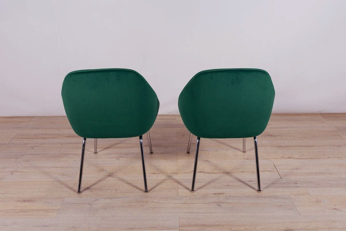 Small Chrome And Fabric Armchairs 1960s  Set Of 2 photo buy