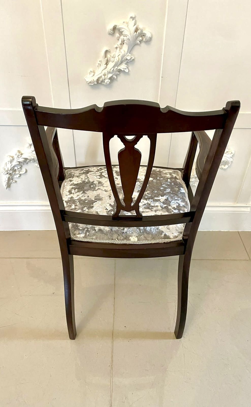 Pair Of Antique Mahogany Inlaid Armchairs photo vinterior