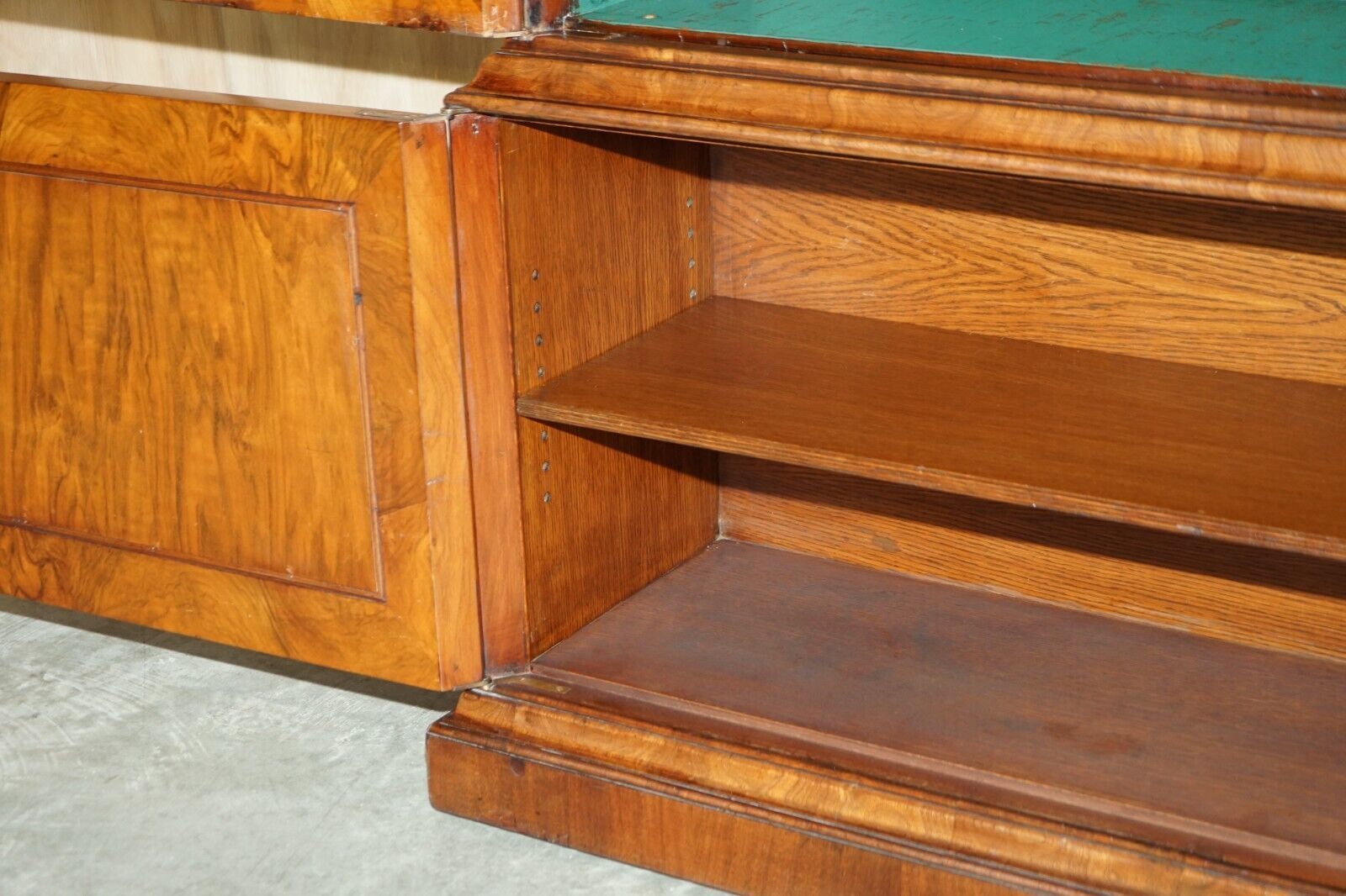 4750.0 Sublime Antique Victorian Burr Walnut Library Bookcase With Gothic Glazed Doors photo