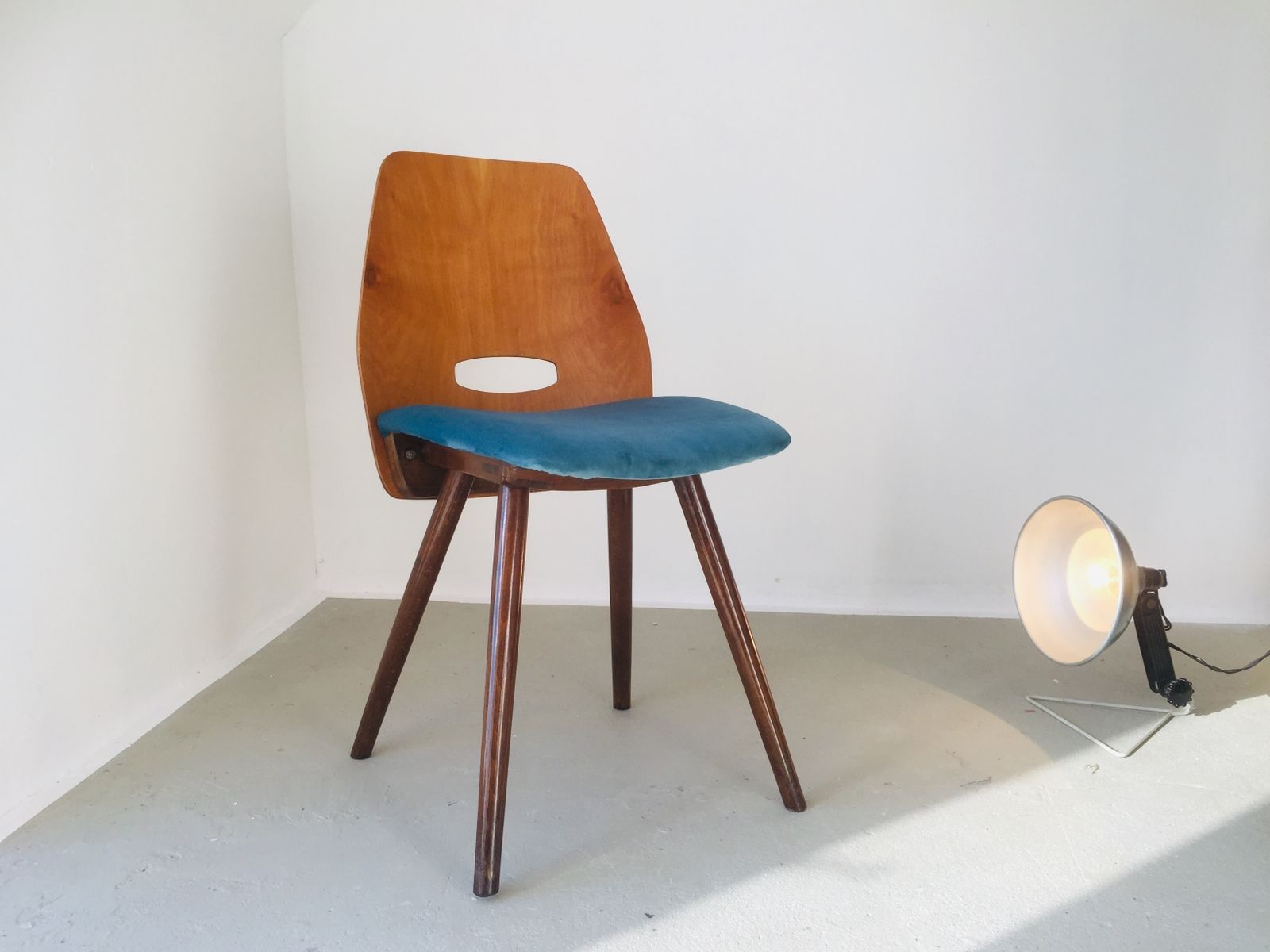 Czechoslovakian Chair Designed By František Jirák For Tatra Nabytok Np 1960s Upholstered In Italian Soft Light Kale Green Velvet Occasional Seating