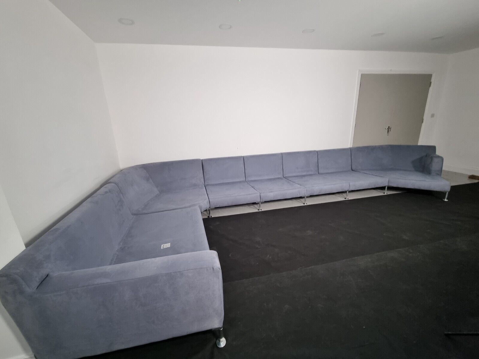 Rare Stunning Colossal Bb Italia Harry Modular Suite In Slate Blue Alcantara Fab photo 8280.0
