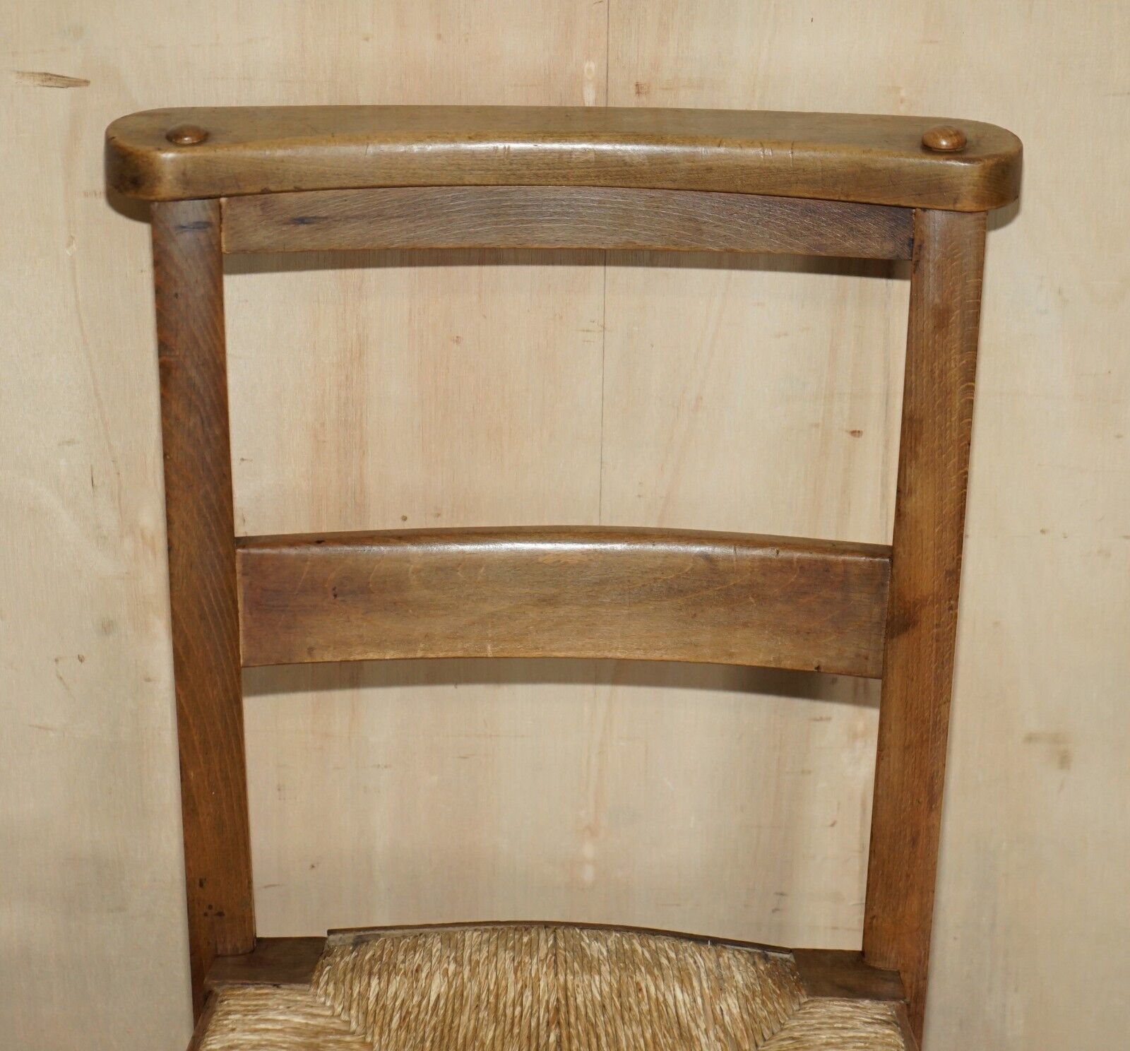 Lovely Suite Of Six Circa 1860 Dutch Ladder Back Oak Rush Seat Dining Chairs 6 photo 2750.0