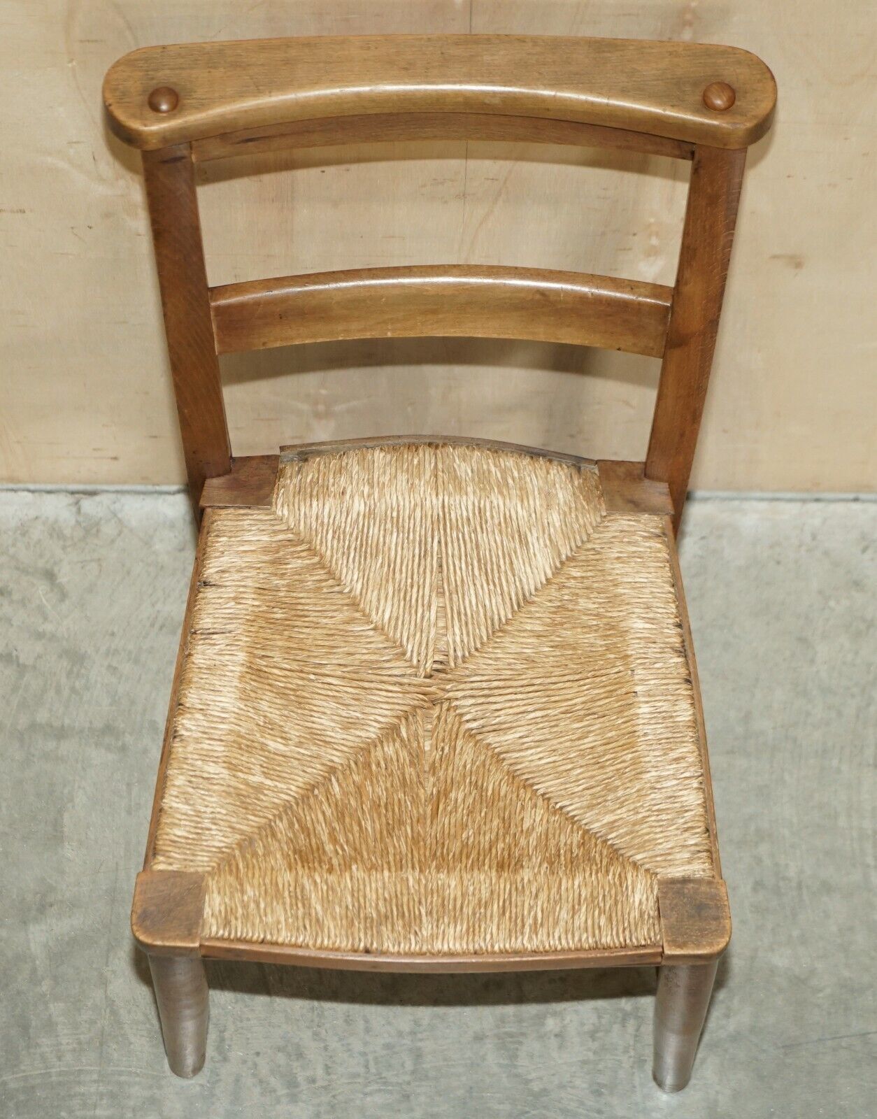 Lovely Suite Of Six Circa 1860 Dutch Ladder Back Oak Rush Seat Dining Chairs 6 photo vintage