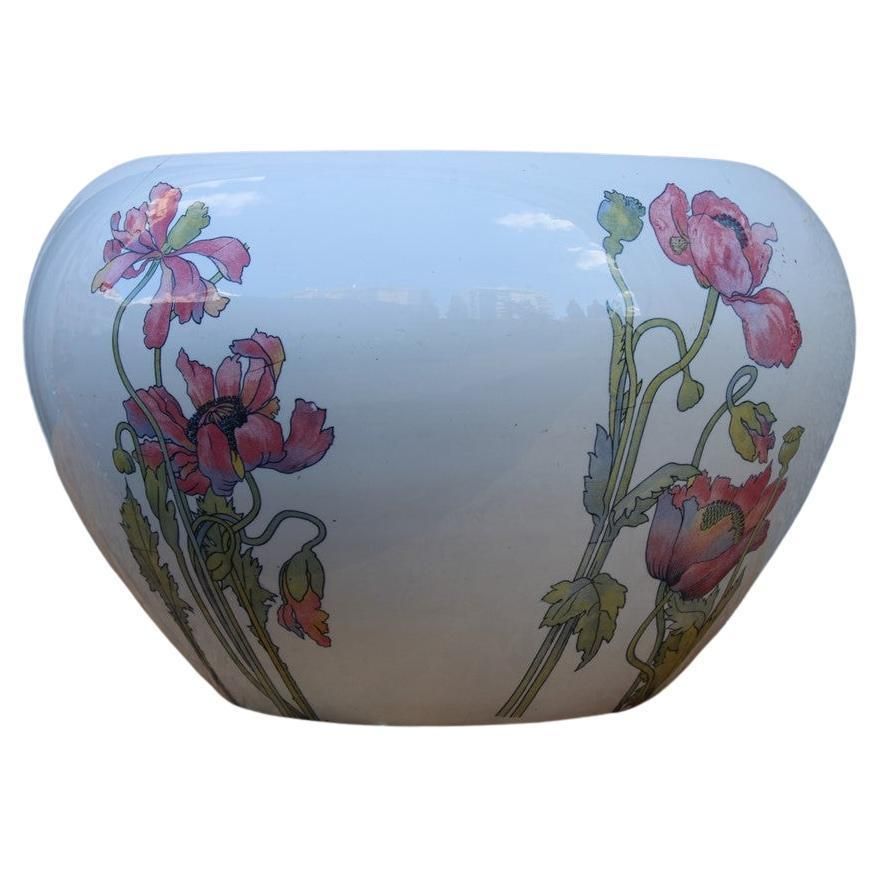 Large Vase Richard Ginori Art Nouveau 1910 Italy Poppies
