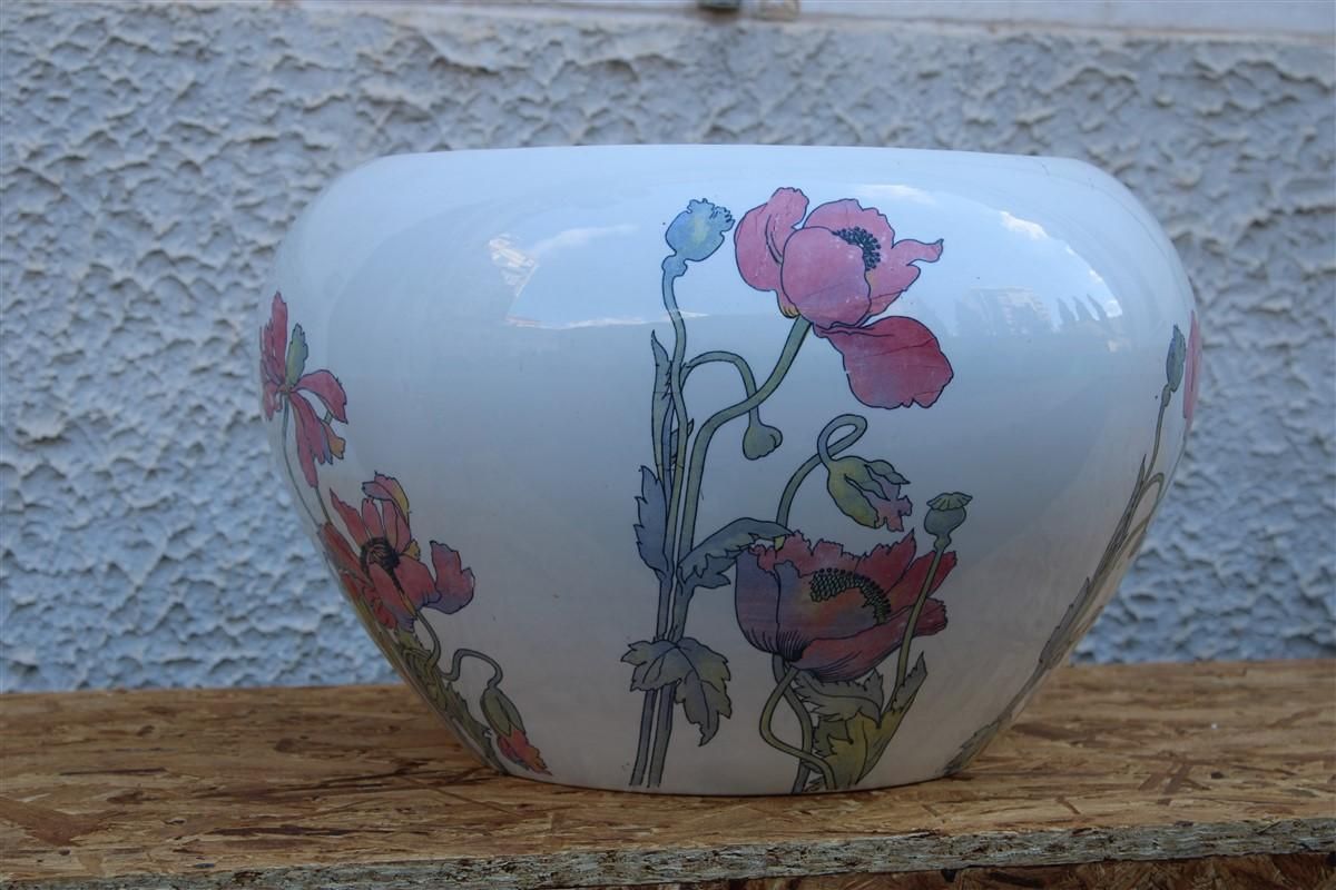 Large Vase Richard Ginori Art Nouveau 1910 Italy Poppies photo Home Decor