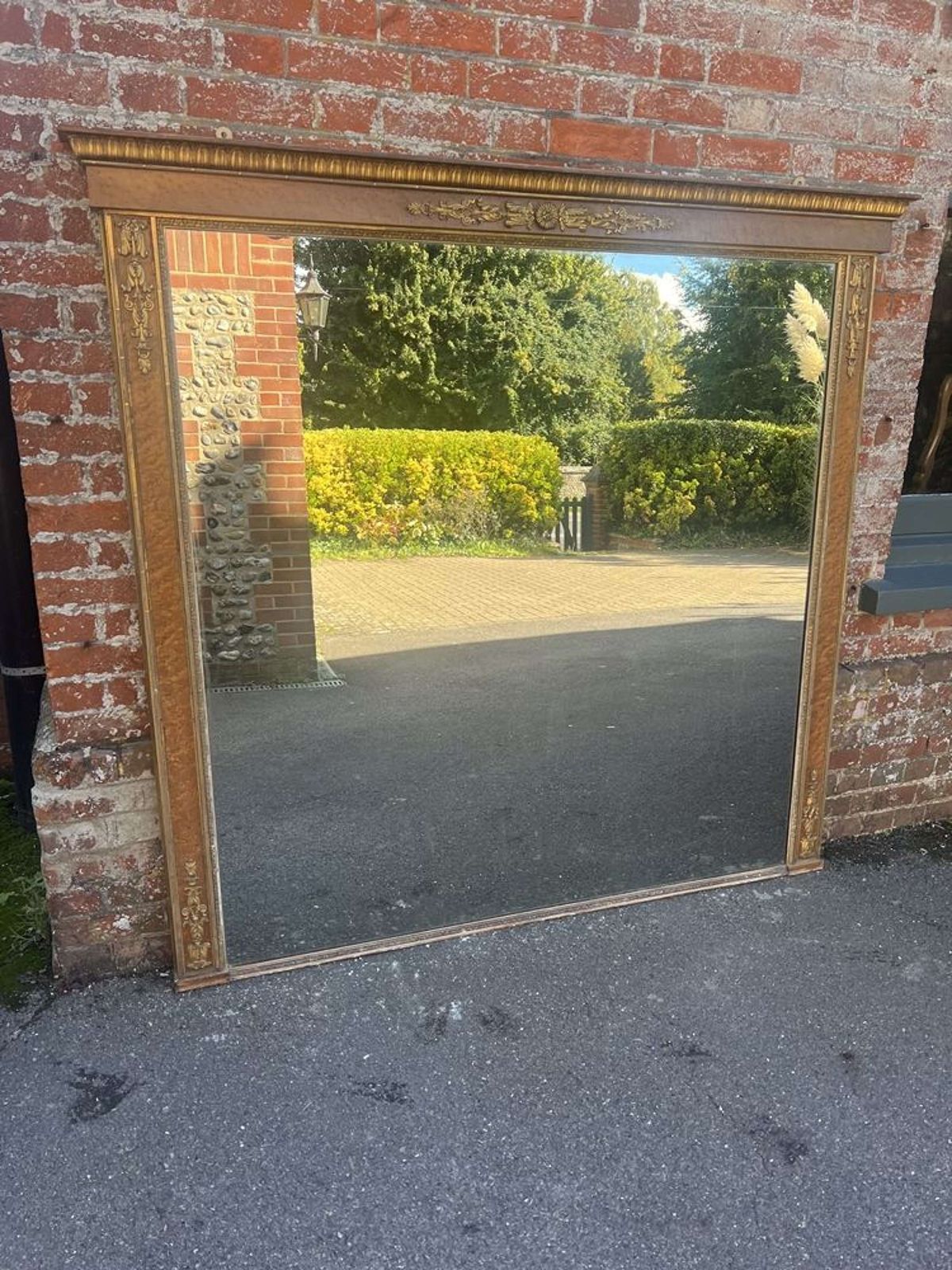 A Superb Large Antique 19th C French Gilt And Burr Wood Framed Mirror photo vinterior