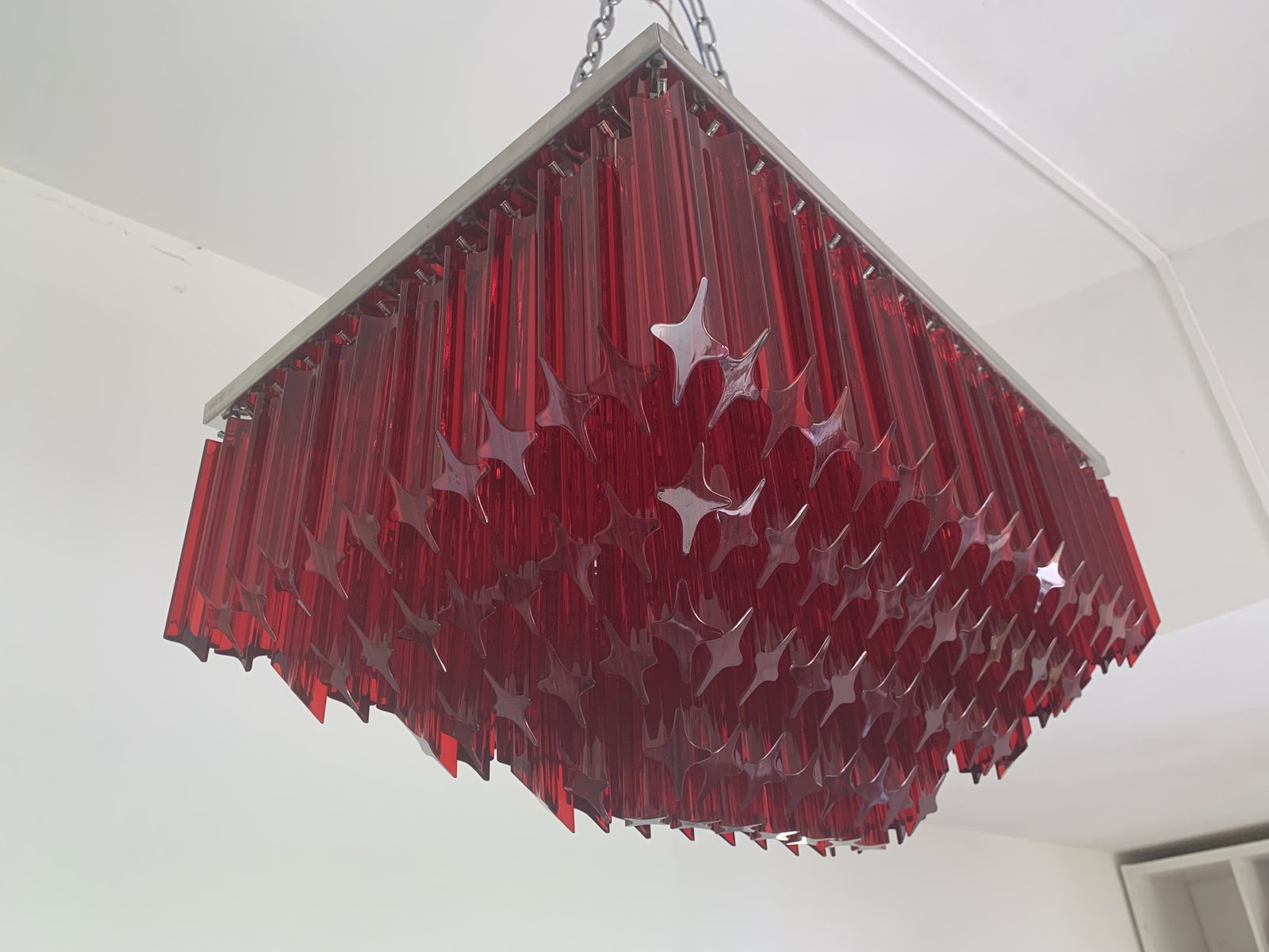 Murano Glass Flush Mount Italian Light Quadriedo Cut 45 Degree photo buy