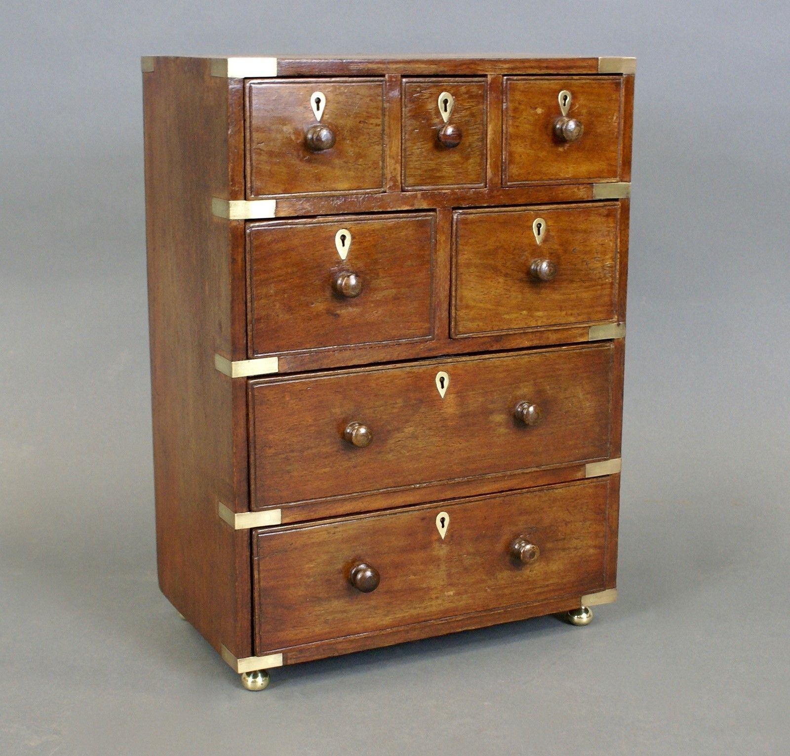 A Rare Anglo Indian Miniature Military Chest photo for sale