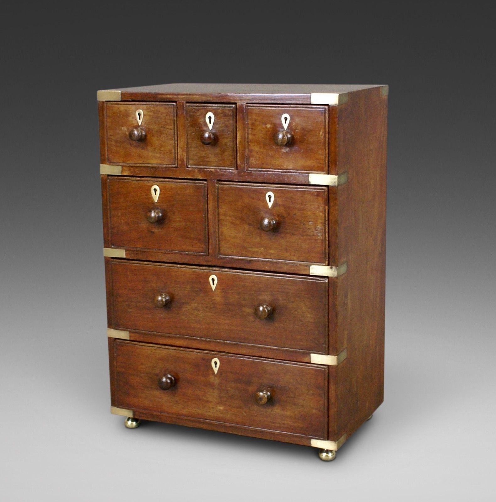A Rare Anglo Indian Miniature Military Chest photo vinterior