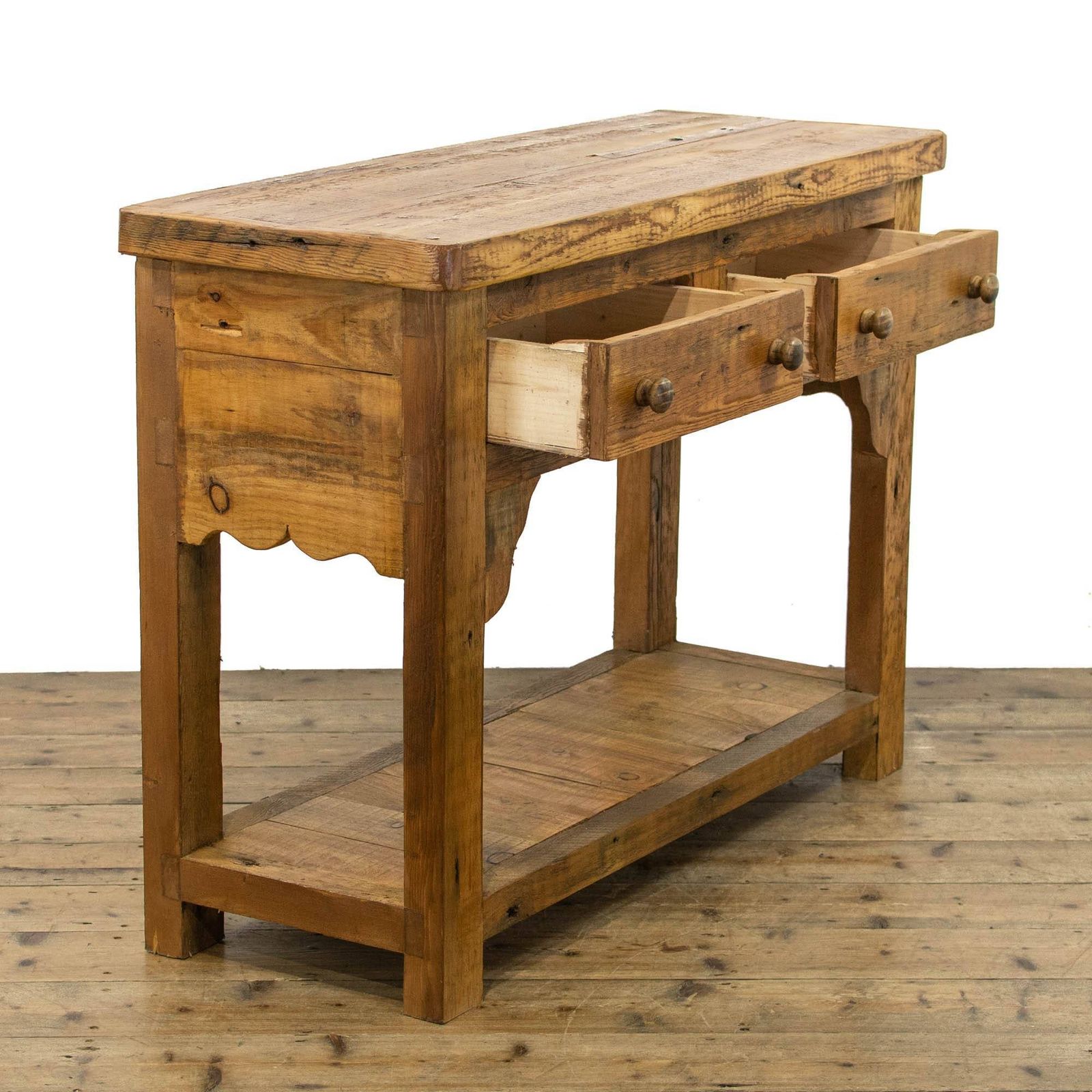 Rustic Wooden Two Drawer Sideboard photo Furniture