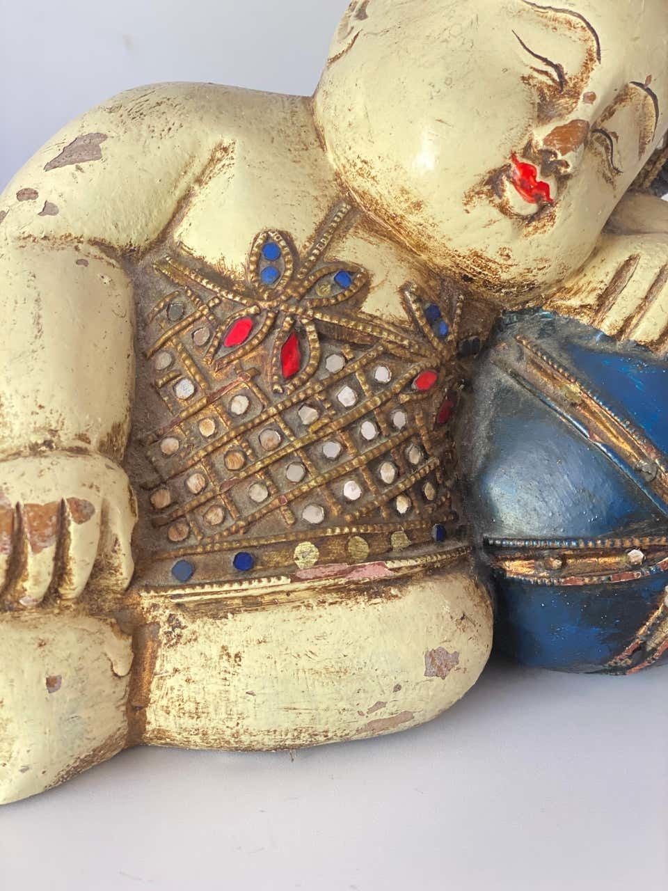 photo for sale Sculpture In Wood, Chinese, White Color, China Circa 1960