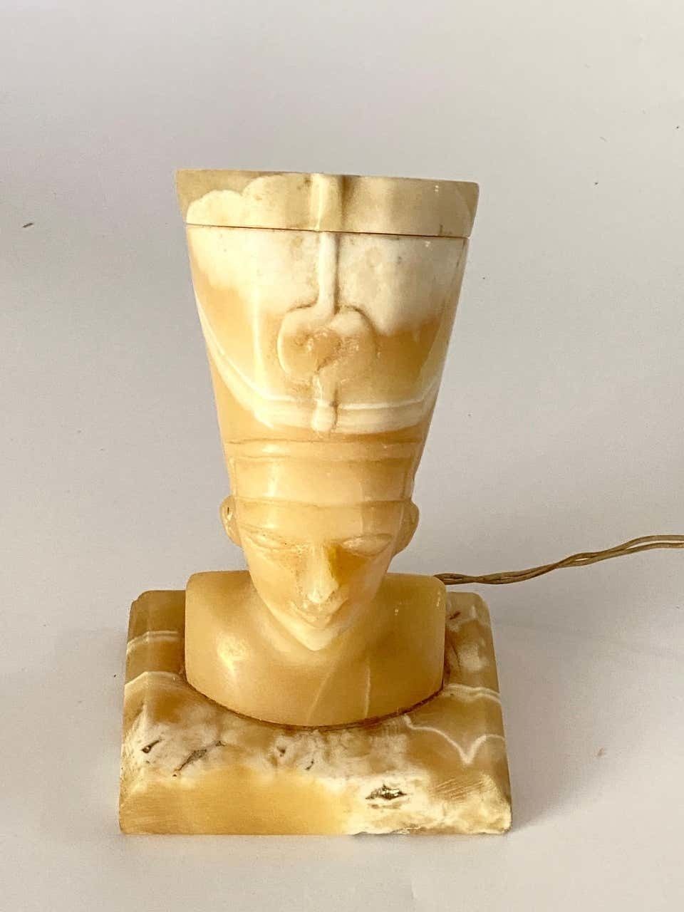 Table Lamp In Onyx, Representing An Egyptian Character, France 1930 photo buy
