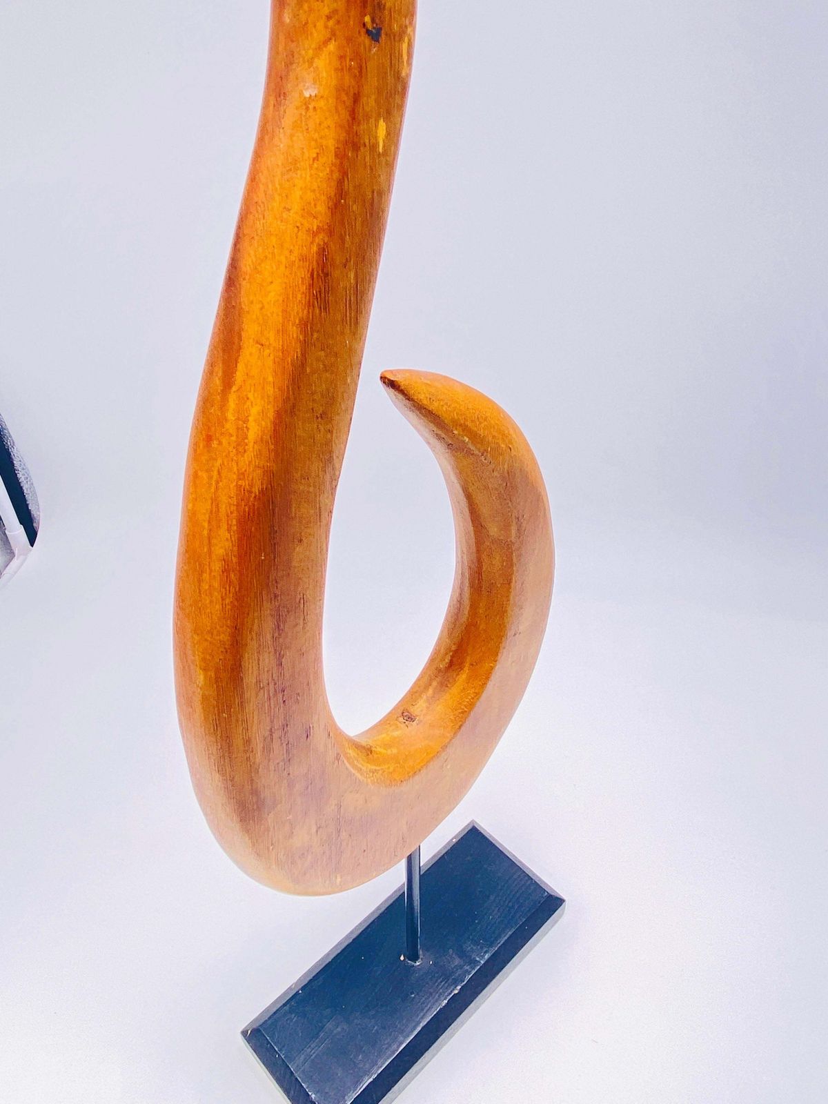 Abstract Wood Sculpture, Brown And Black Base, France 1970 photo for sale