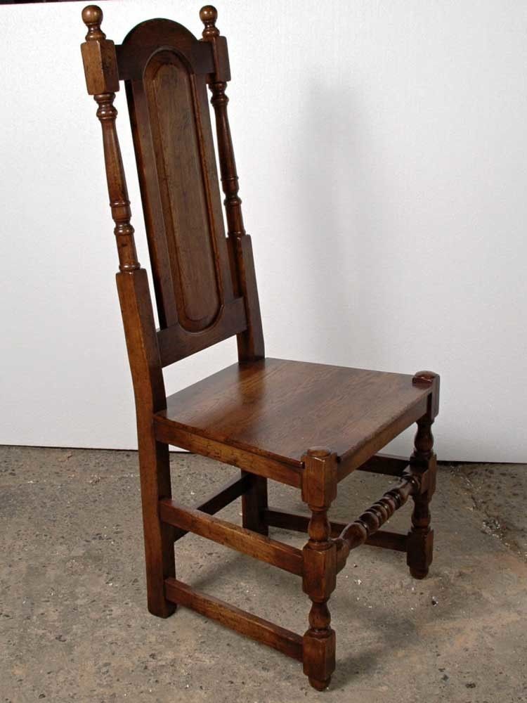 Furniture Set 8 English Elizabethan Tudor Oak Dining Chairs Chair photo