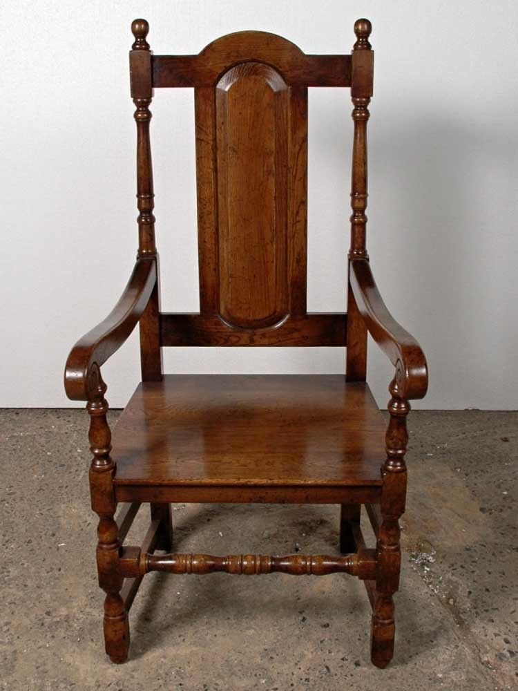 photo vinterior Set 8 English Elizabethan Tudor Oak Dining Chairs Chair