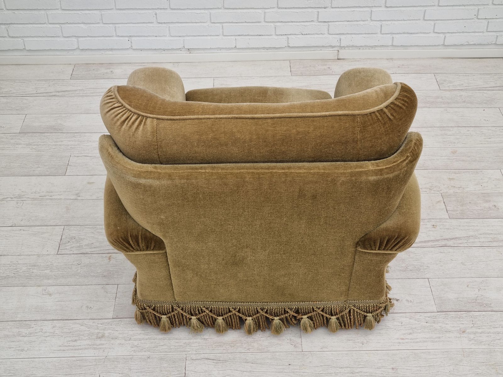 1970s, Danish Vintage Club Chair,  Original Velour Upholstery photo for sale