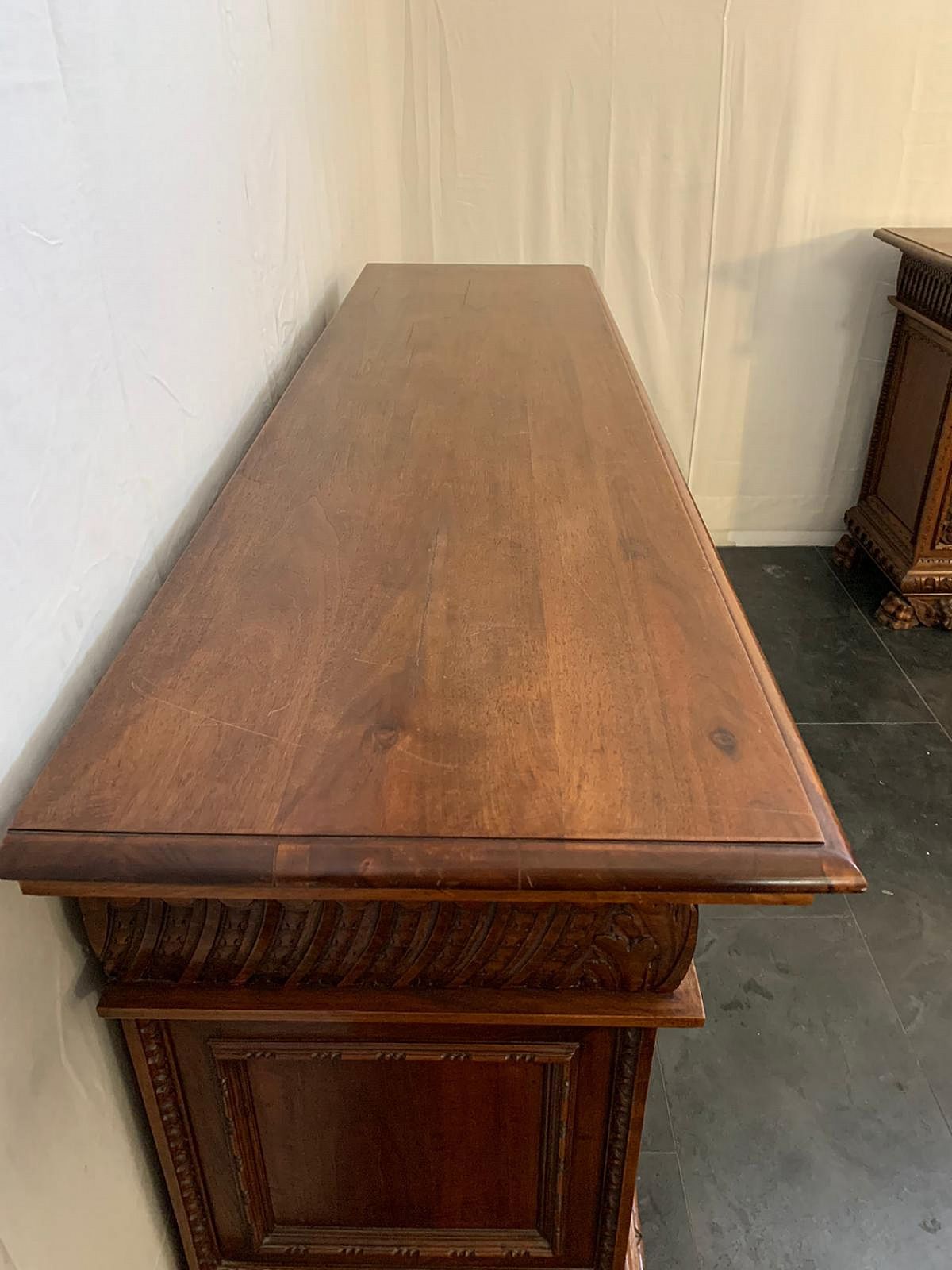 photo furniture Renaissance Style Carved Walnut Sideboard  Late 19th Century