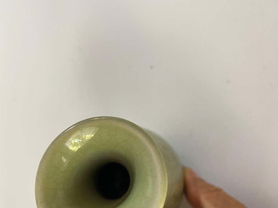 Celadon Vase In A Green Color Ceramic Mid 20th Century Made In China photo Home Decor