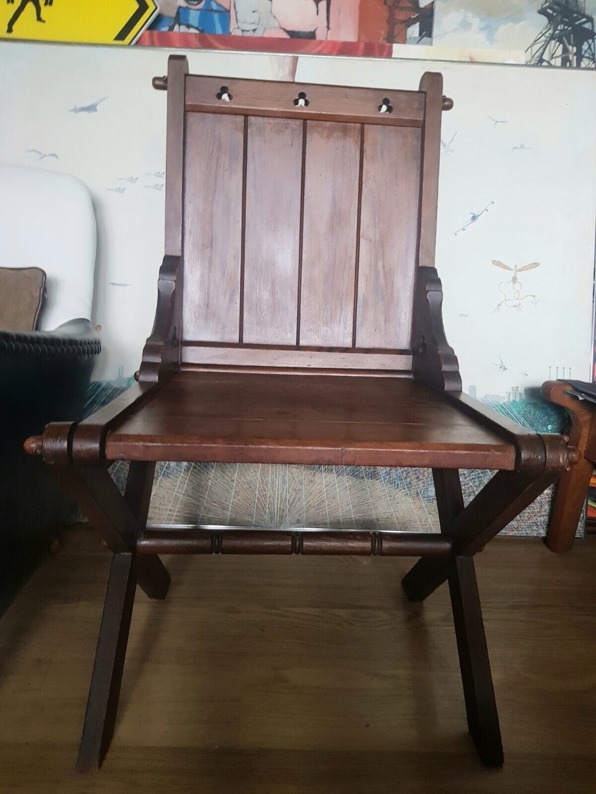 Gothic Arts Crafts Pugin Style Antique X Frame Chair Two Available photo furniture