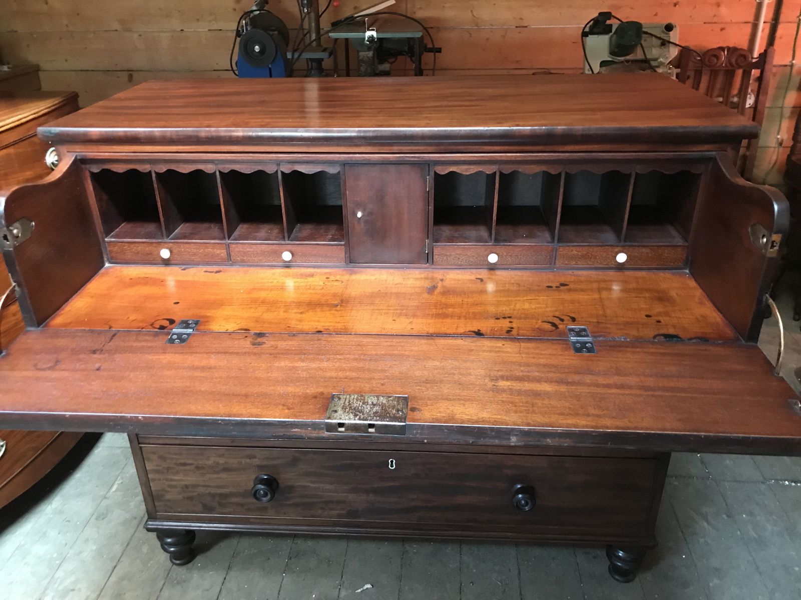 Large Victorian Mahogany Secretaire. photo vintage