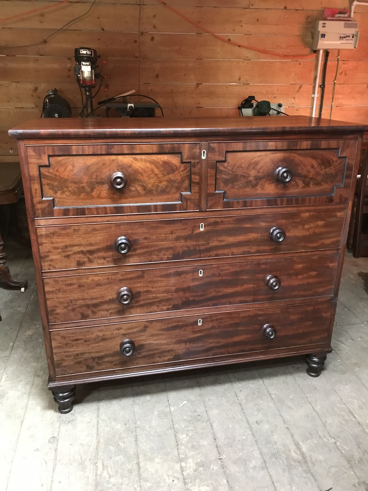 photo vintage Large Victorian Mahogany Secretaire.