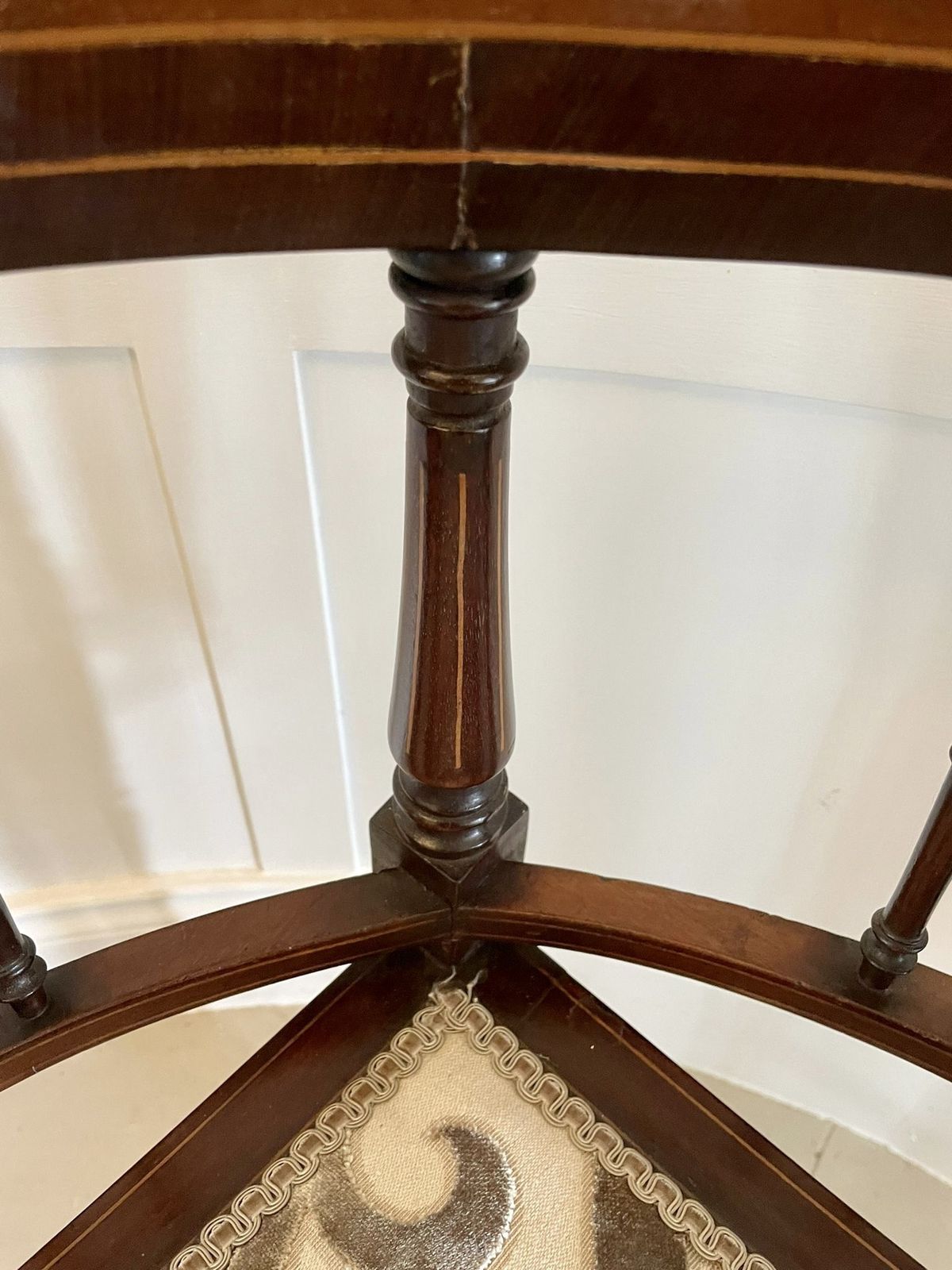 Antique Quality Mahogany Inlaid Corner Chair photo vintage
