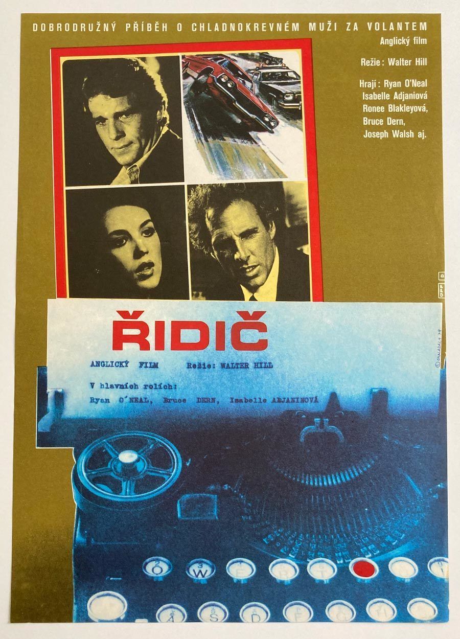 Original Film Poster, The Driver, Petr Chalabala, 1979, Genuine Czech Vintage Print