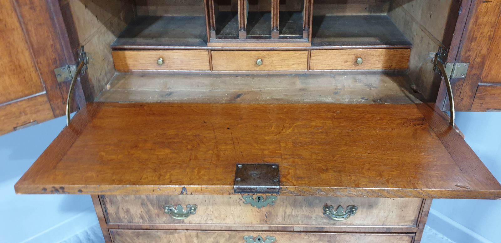 photo buy Superb George I Walnut Secretaire Chest Of Small Proportions