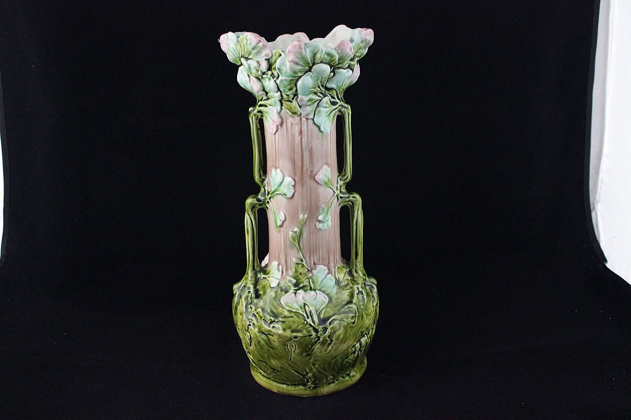 Home Decor Pair Of Vases With Reliefs Of Children And Foliage In Art Nouveau Style, Early 20th Century photo