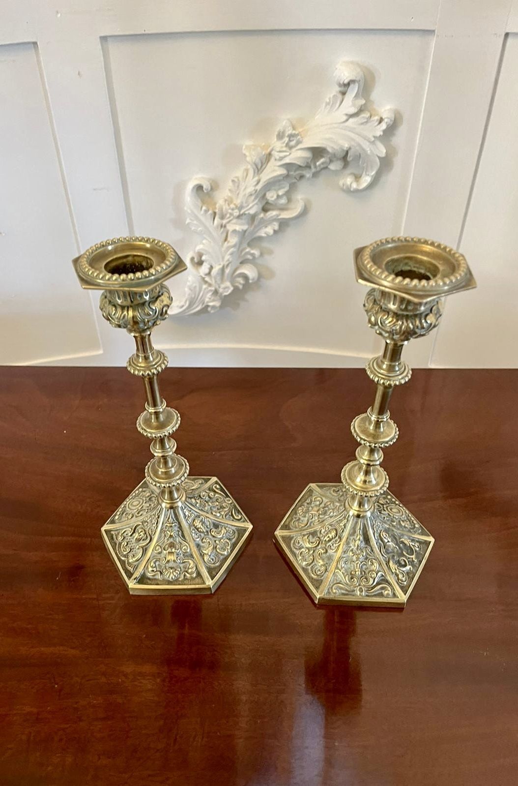 Magnificent Quality Antique 19th Century French Cast Brass Desk Set photo vintage