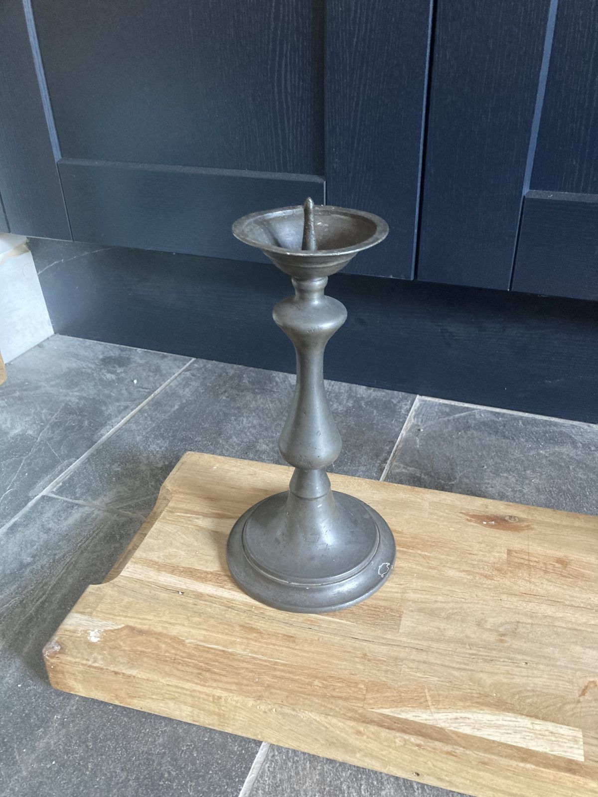 Pair Of Pewter Candlesticks/Spikes photo Home Decor